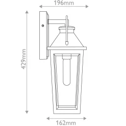 Średnia latarnia naścienna Buckley - 1 źródło światła - Matowa czerń (QZ-BUCKLEY-M-MBK) - Elstead Lighting