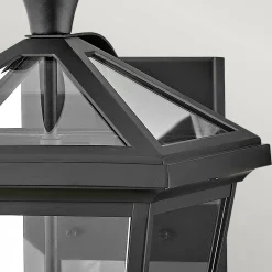 Średnia latarnia naścienna Palma - 2 źródła światła - Czarna (HK-PALMA-M-BK) - Hinkley