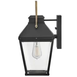 Średnia latarnia naścienna Dawson - 1 źródło światła - Czarny, patynowany (HK-DAWSON-M) - Elstead Lighting