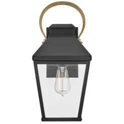 Średnia latarnia naścienna Dawson - 1 źródło światła - Czarny, patynowany (HK-DAWSON-M) - Elstead Lighting