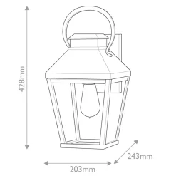 Średnia latarnia naścienna Dawson - 1 źródło światła - Czarny, patynowany (HK-DAWSON-M) - Elstead Lighting