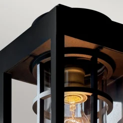 Średnia latarnia naścienna Hone - 1 źródło światła - Strukturalna czerń (KL-HONE-M-BKT) - Elstead Lighting