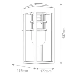 Średnia latarnia naścienna Hone - 1 źródło światła - Strukturalna czerń (KL-HONE-M-BKT) - Elstead Lighting