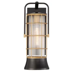 Średnia latarnia naścienna Rivamar - 1 źródło światła - Brązowo-złota (QN-RIVAMAR-M-BLK-GD) - Quintiesse