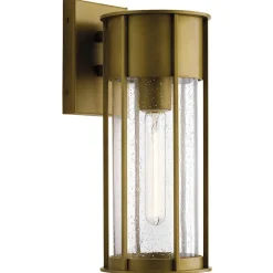 Średnia latarnia naścienna Camillo - 1 źródło światła - Naturalny mosiądz (KL-CAMILLO-M-PNBR) - Kichler