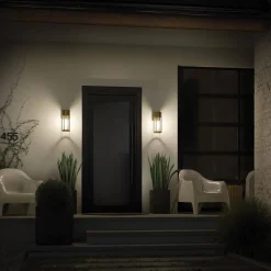 Średnia latarnia naścienna Camillo - 1 źródło światła - Naturalny mosiądz (KL-CAMILLO-M-PNBR) - Kichler