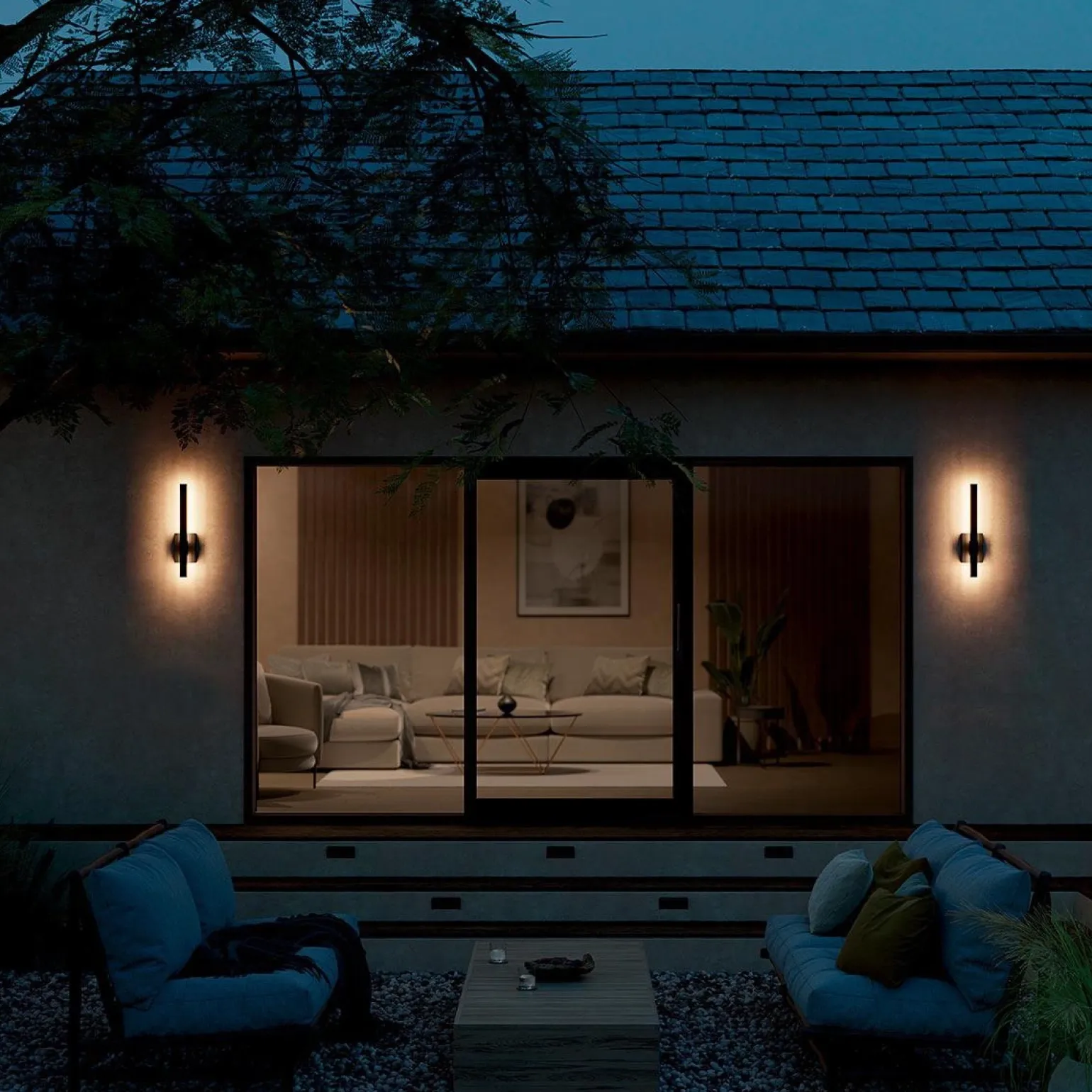 Średnia latarnia naścienna LED Nocar - - Strukturalna czerń (KL-NOCAR-M-BK) - Elstead Lighting