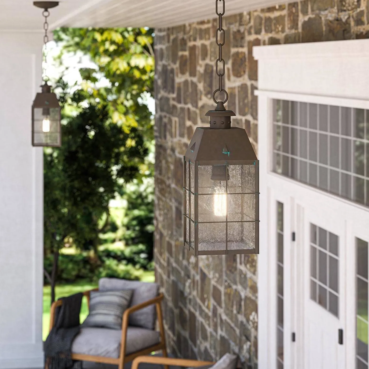 Średnia latarnia wisząca Nantucket - 1 źródło światła (QN-NANTUCKET8-M-AS) - Quintiesse