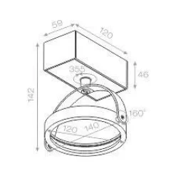Reflektor CERES x1 R 50W kolor BIAŁY STRUKTURA (15611-0000-T8-00-13) - Aqform