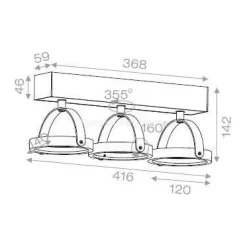 Reflektor CERES x3 R 50W kol. CZARNY STRUKTURA (15213-0000-T8-PH-12) - Aqform (Aquaform)