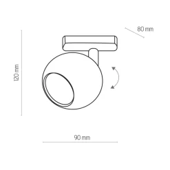 REFLEKTOR CZARNY 1-FAZOWY (1080) - Zuma Line