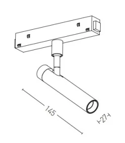 Reflektor do szyny magnetycznej 4,5W 3000K 48V, aluminium mosiężne (20180 Zambelis) - Zambelis