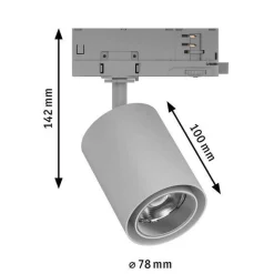 Reflektor na szynoprzewód ProRail3 KRATOS 25W 36° 4000K srebrny (PL96576) - PAULMANN