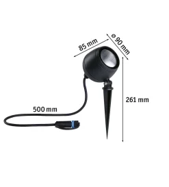 Reflektor ogrodowy Plug & Shine KIKOLO LED 7.2W 20st. 460lm 3000K IP65 24V antracyt (PL94775) - PAULMANN