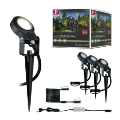 Reflektor ogrodowy Plug & Shine STING zestaw kompletny 3x6W 3000K 520lm DIM IP67 24V antracyt / aluminum (PL93696) - PAULMANN