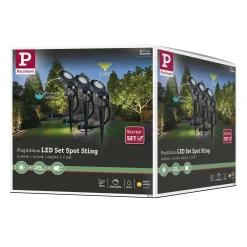 Reflektor ogrodowy Plug & Shine STING zestaw kompletny 3x6W 3000K 520lm DIM IP67 24V antracyt / aluminum (PL93696) - PAULMANN