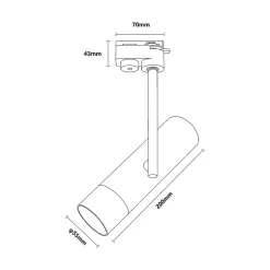 Reflektor szynowy LISA TRACK czarny (TLS004-BK) - Zuma Line