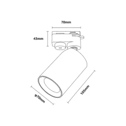 Reflektor szynowy TORE TRACK czarny (TLS003-BK) - Zuma Line