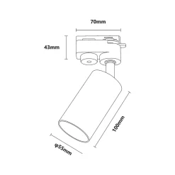 Reflektor szynowy TUBE TRACK złoty (TLS001-GLD) - Zuma Line