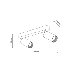 Reflektory na listwie AMIS BLACK LAMPA SUFITOWA 2 (10633) - TK Lighting