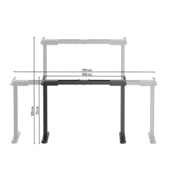 Regulowany stelaż do biurka z dwoma silnikami i ładowarką USB Control Pro Czarny (LV0666) - LVN SYSTEM