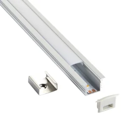 Rigel Recessed 2m Aluminium Profile/Extrusion Sliver (80499) - Saxby