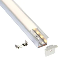 Rigel Recessed Wide 2m Aluminium Profile/Extrusion Sliver (97739) - Saxby