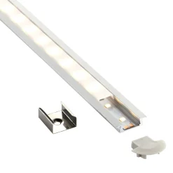 RigelSLIM Recessed 2m Aluminium Profile/Extrusion Silver (94947) - Saxby