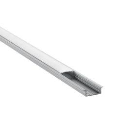 RigelSLIM Recessed Wide 2m Aluminium Profile/Extrusion Silver (97736) - Saxby