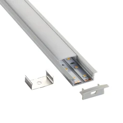 RigelSLIM Recessed Wide 2m Aluminium Profile/Extrusion Silver (97736) - Saxby