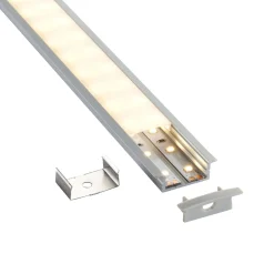 RigelSLIM Recessed Wide 2m Aluminium Profile/Extrusion Silver (97736) - Saxby