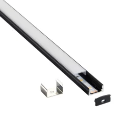 RigelSLIM Surface 2m Aluminium Profile/Extrusion Black (94946) - Saxby