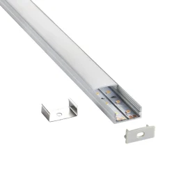 RigelSLIM Surface Wide 2m Aluminium Profile/Extrusion Sliver (97735) - Saxby