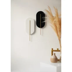 ROKKE biała lampa ścienna / kinkiet z mosiężnym detalem (RKK21030) - Ummo