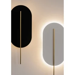 ROKKE biała lampa ścienna / kinkiet z mosiężnym detalem (RKK21030) - Ummo