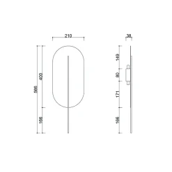 ROKKE czarna lampa ścienna / kinkiet z mosiężnym detalem (RKK22030) - Ummo