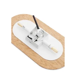 ROKKE WOOD drewniana lampa ścienna / kinkiet z mosiężnym detalem (RKW21030) - Ummo