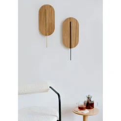 ROKKE WOOD drewniana lampa ścienna / kinkiet z czarnym detalem (RKW21020) - Ummo