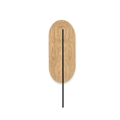 ROKKE WOOD drewniana lampa ścienna / kinkiet z czarnym detalem (RKW21020) - Ummo