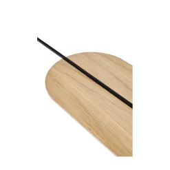 ROKKE WOOD drewniana lampa ścienna / kinkiet z czarnym detalem (RKW21020) - Ummo