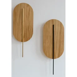 ROKKE WOOD drewniana lampa ścienna / kinkiet z białym detalem (RKW21010) - Ummo