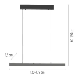 Rozsuwana i regulowana lampa wisząca ADRIANA COMFORT LIFT ANTRACYT (2598-13) - Paul Neuhaus