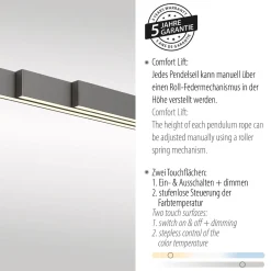 Rozsuwana i regulowana lampa wisząca ADRIANA COMFORT LIFT ANTRACYT (2598-13) - Paul Neuhaus