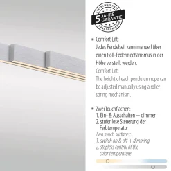 Rozsuwana i regulowana lampa wisząca ADRIANA COMFORT LIFT SREBRNY (2598-95) - Paul Neuhaus