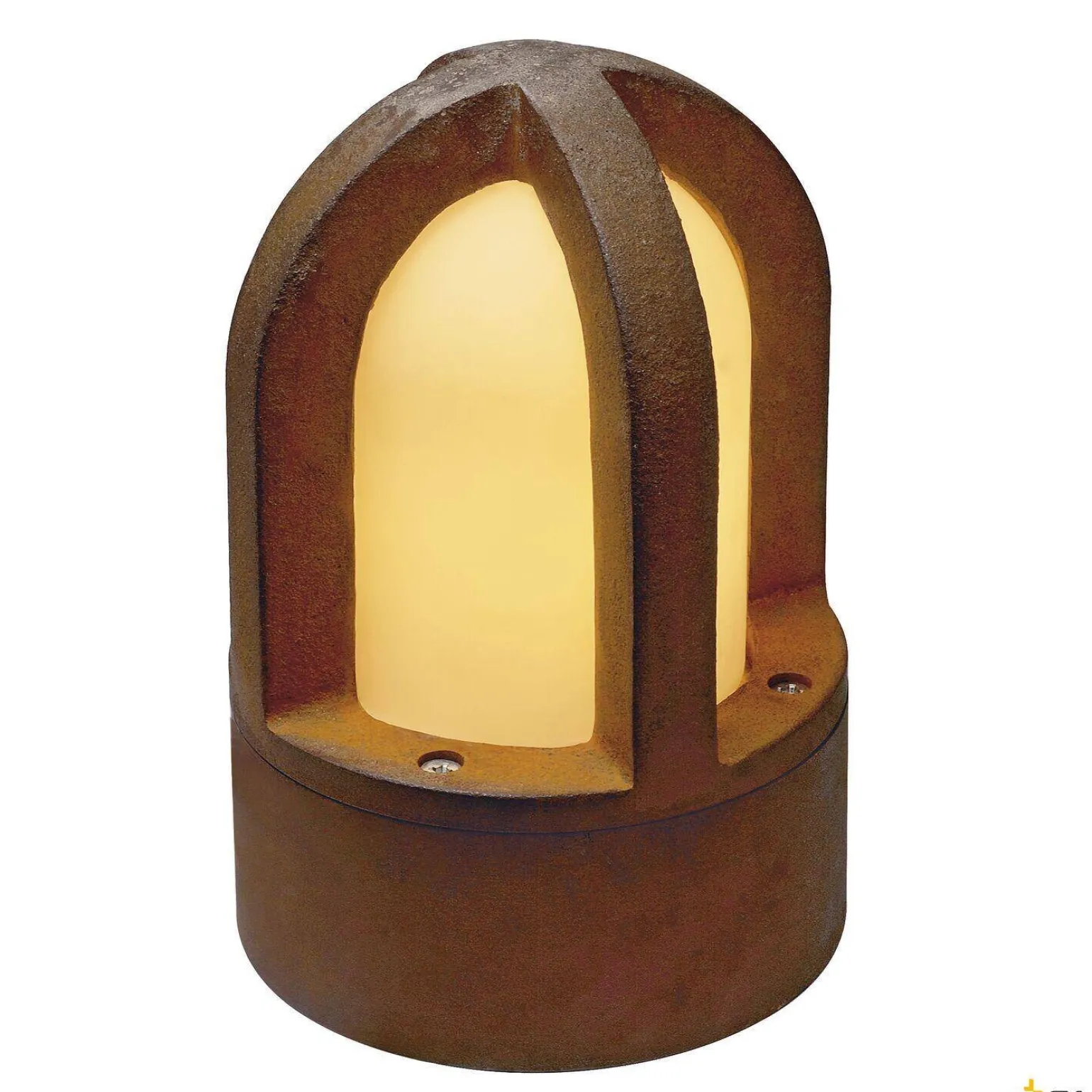 RUSTY CONE, lampa podłogowa outdoor, C35, okrągła, zardzewiałe żelazo, Ø/W 15/24 cm, maks. 40W, IP54 (229430) - SLV