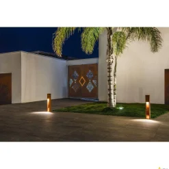 RUSTY SLOT 80, lampa podłogowa outdoor, LED, 3000K, żelazo zardzewiałe, D/S/W 12/12/80 cm (233457) - SLV