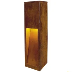 RUSTY SLOT 50, lampa podłogowa outdoor, LED, 3000K, żelazo zardzewiałe, D/S/W 12/12/50 cm (233447) - SLV