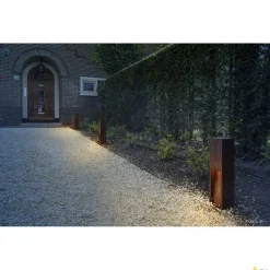 RUSTY SLOT 50, lampa podłogowa outdoor, LED, 3000K, żelazo zardzewiałe, D/S/W 12/12/50 cm (233447) - SLV