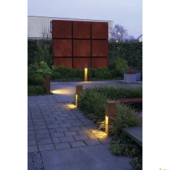 RUSTY SLOT 50, lampa podłogowa outdoor, TC-DSE, IP44, żelazo zardzewiałe, D/S/W 12/12/50 cm, maks. 11W (229410) - SLV