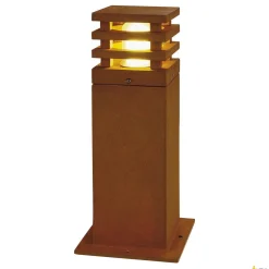 RUSTY SQUARE 40, lampa podłogowa outdoor, TC-DSE, IP55, kwadratowa, żelazo zardzewiałe, D/S/W 12/12/40 cm, maks. 11W (229420) - SLV